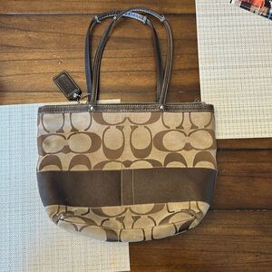 Coach canvas purse bag tote handbag C logo excellent condition